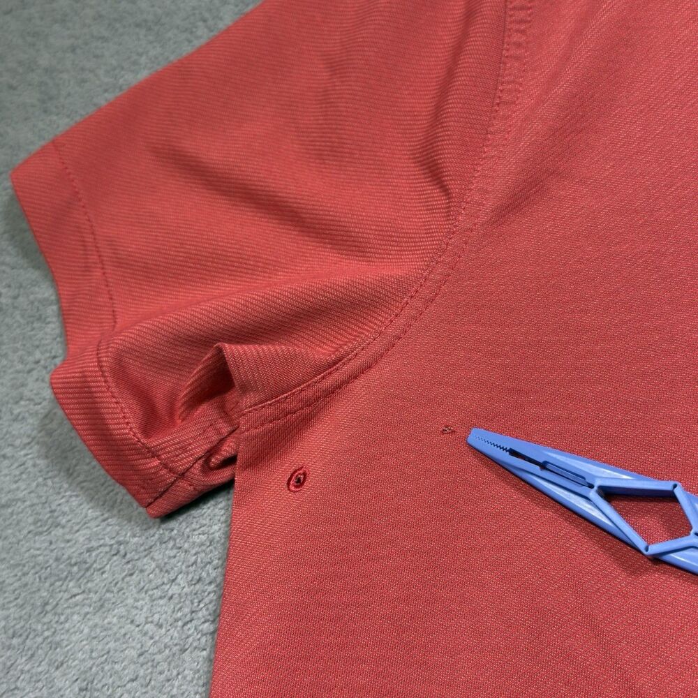 Nike Dri-Fit Golf Polo Shirt Mens M Heather Red Standard Fit SS Pocket Logo - Picture 3 of 9